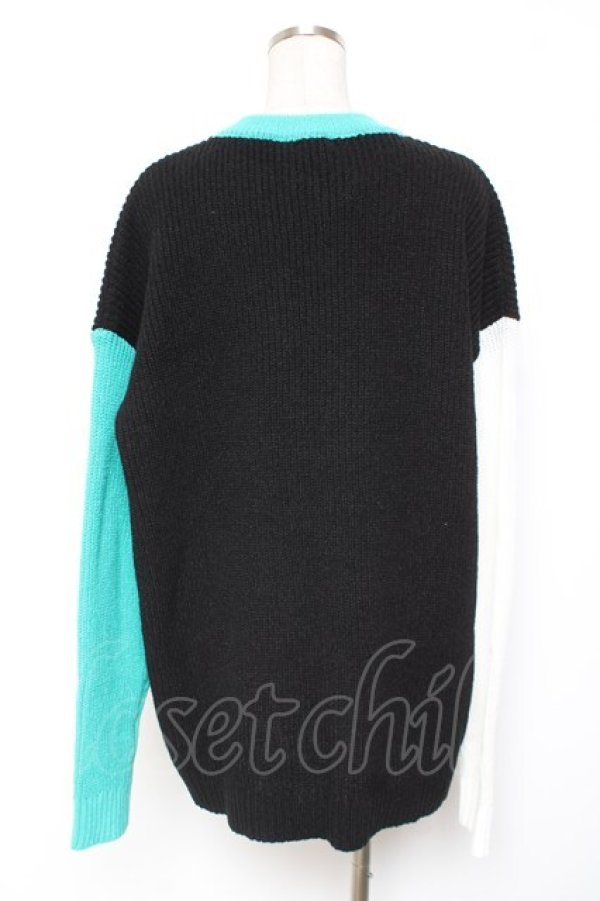 画像2: NieR Clothing / シエル配色ニット F 黒 Y-26-01-09-070-PU-TO-SZ-ZY (2)