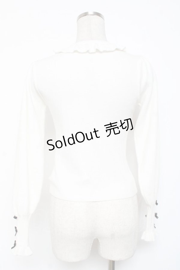 画像2: evelyn / 袖リボンリブニット  白 Y-26-01-09-071-LO-TO-SZ-ZY (2)