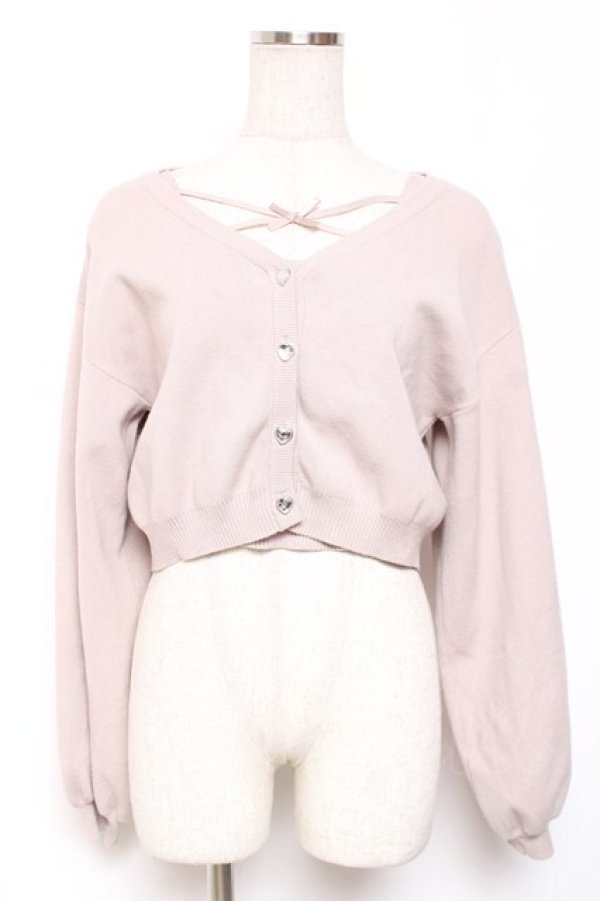 画像1: evelyn / クロスリボンカーデセット F モーブピンク Y-26-01-09-072-LO-TO-SZ-ZY (1)