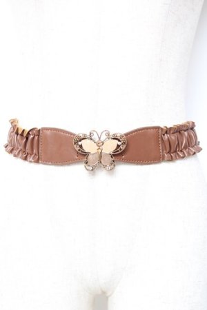 画像: axes femme / バタフライゴムベルト  茶 Y-26-01-09-009-AX-ZA-SZ-ZY