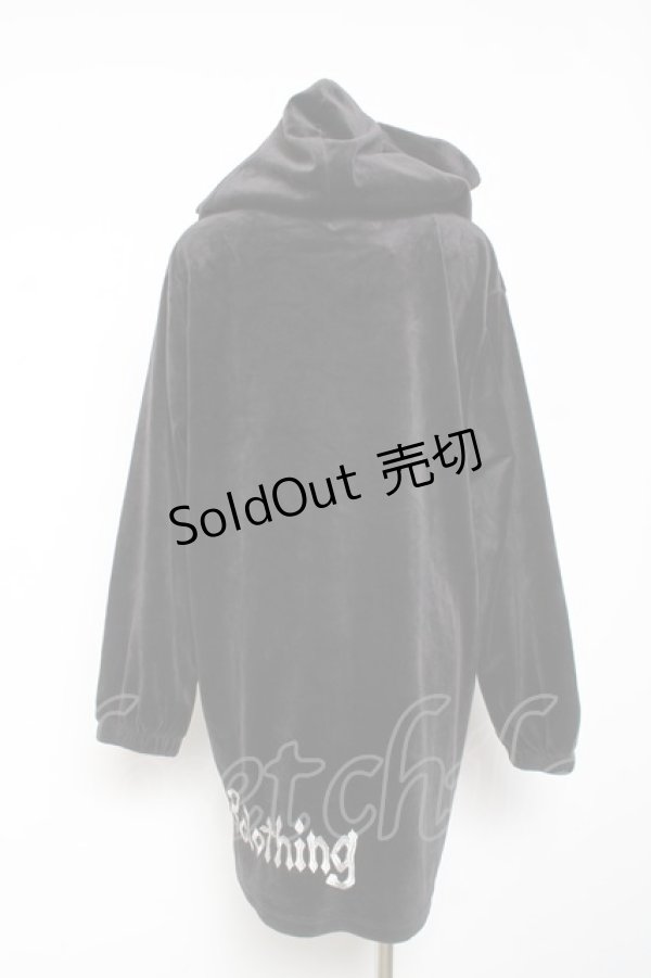 画像3: NieR Clothing / うさ耳フード付ロングパーカーワンピース  黒 Y-26-01-09-075-PU-OP-SZ-ZY (3)