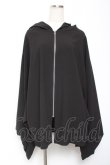 画像1: Deorart / ジョーゼット・ジップアップ パーカートッパー M 黒 Y-26-01-09-076-PU-TO-SZ-ZY (1)