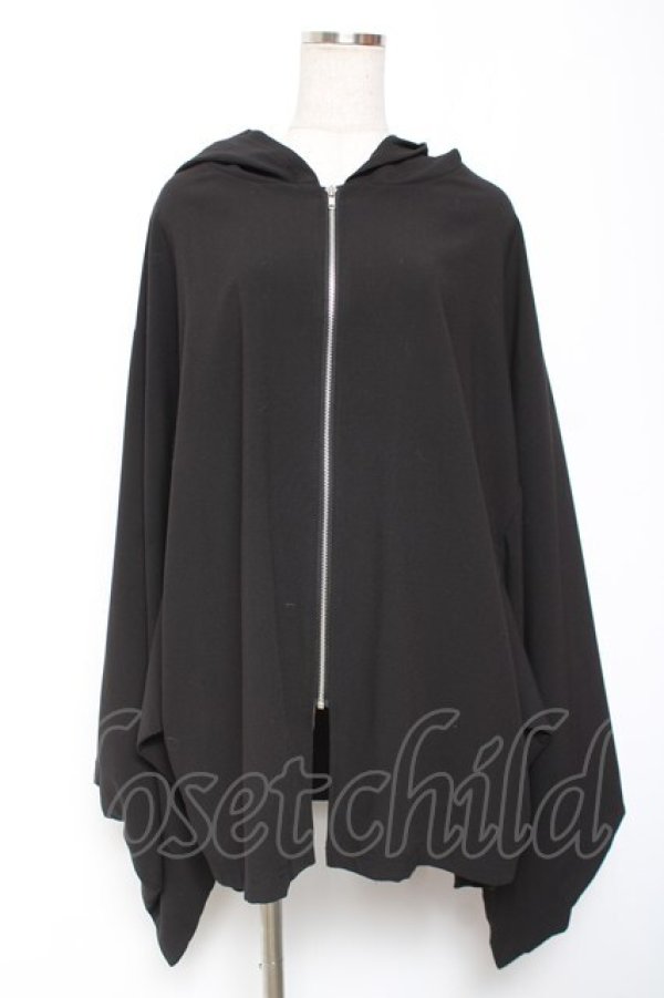 画像1: Deorart / ジョーゼット・ジップアップ パーカートッパー M 黒 Y-26-01-09-076-PU-TO-SZ-ZY (1)