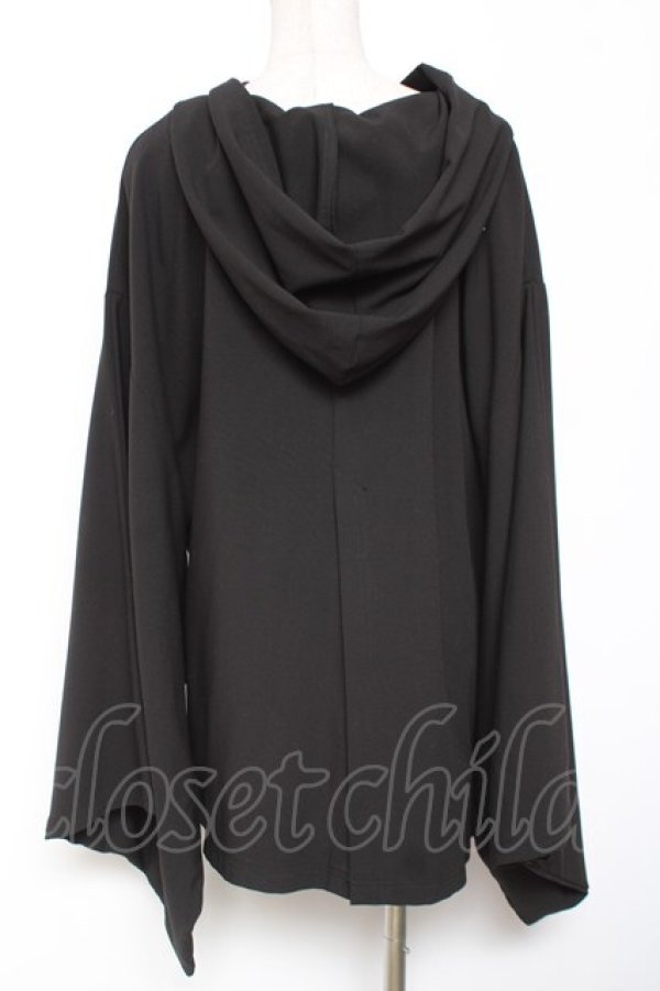 画像2: Deorart / ジョーゼット・ジップアップ パーカートッパー M 黒 Y-26-01-09-076-PU-TO-SZ-ZY (2)