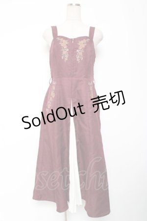 画像: axes femme / マリーゴールド刺繍ジャンスカ M ワイン Y-26-01-09-082-AX-OP-SZ-ZI