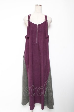 画像: axes femme / 肩ベルトジャンスカ  紫 Y-26-01-09-083-AX-OP-SZ-ZY