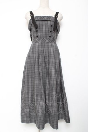 画像: axes femme / バックリボンチェック柄ジャンスカ F グレー Y-26-01-09-084-AX-OP-SZ-ZY