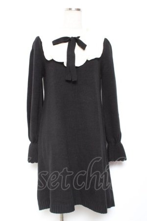 画像: axes femme / ヨーク切替ニットワンピース F 黒 Y-26-01-09-092-AX-OP-SZ-ZY