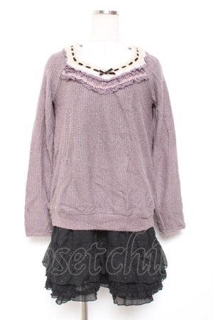 画像: axes femme / ファー付プルオーバー×インナーワンピース M ラベンダー Y-26-01-09-097-AX-OP-SZ-ZY