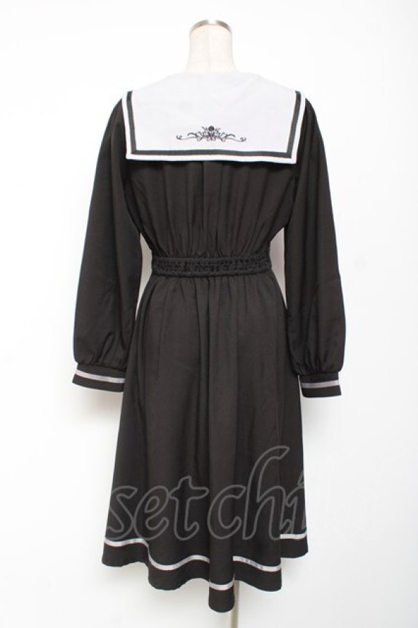 画像2: axes femme POETIQUE / クラシックセーラーワンピース M 黒 Y-26-01-09-099-AX-OP-SZ-ZY (2)