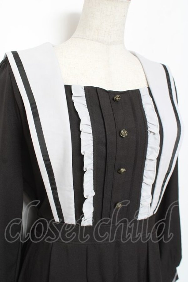 画像4: axes femme POETIQUE / クラシックセーラーワンピース M 黒 Y-26-01-09-099-AX-OP-SZ-ZY (4)