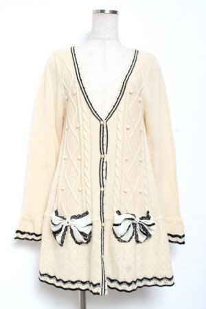 画像: axes femme / シフォンリボンロングカーディガン M 生成り Y-26-01-09-101-AX-TO-SZ-ZY