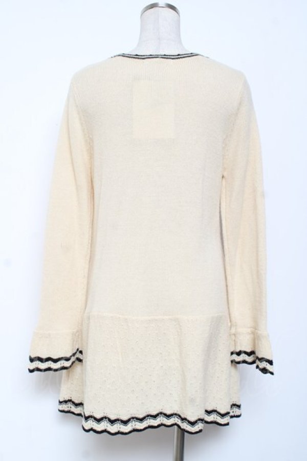 画像2: axes femme / シフォンリボンロングカーディガン M 生成り Y-26-01-09-101-AX-TO-SZ-ZY (2)