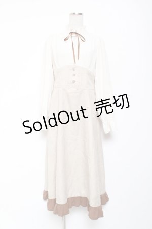 画像: axes femme / ハイウエストドッキングワンピース F ベージュ Y-26-01-09-104-AX-OP-SZ-ZY