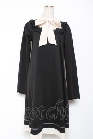 画像: axes femme / ボウタイAラインカットワンピース M 黒 Y-26-01-09-106-AX-OP-SZ-ZY