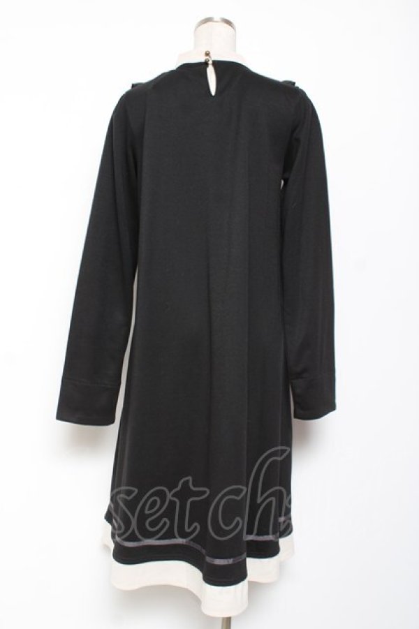 画像2: axes femme / ボウタイAラインカットワンピース M 黒 Y-26-01-09-106-AX-OP-SZ-ZY (2)