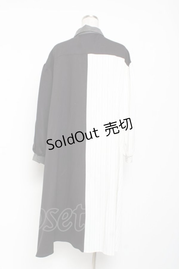 画像2: axes femme / ストライプ配色切替シャツワンピース F 黒 Y-26-01-09-107-AX-OP-SZ-ZY (2)