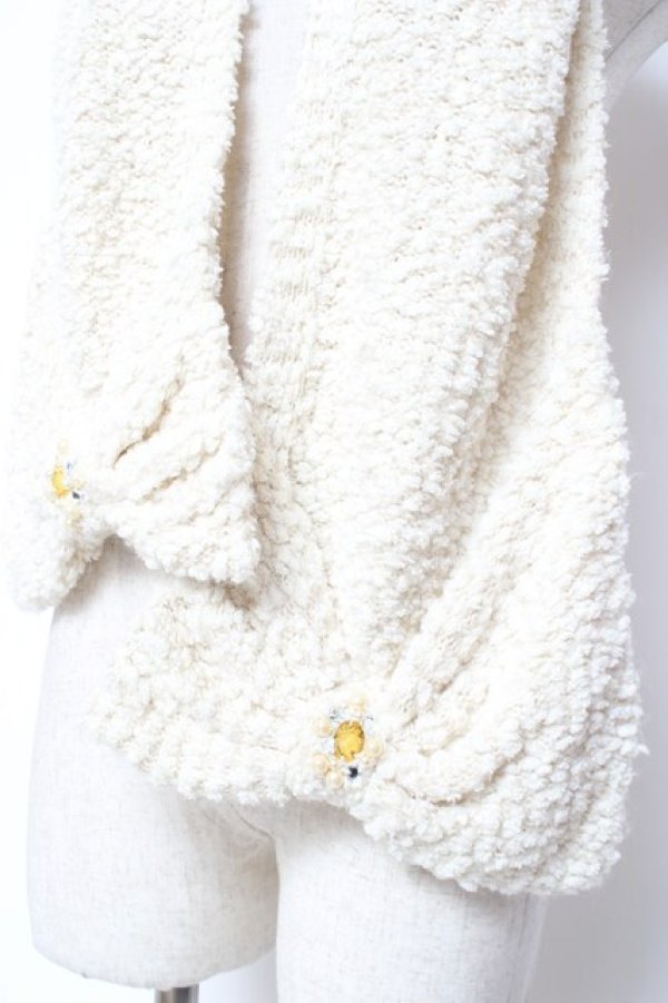 画像2: axes femme / ファーBIGリボンマフラー  オフ白 Y-26-01-09-013-AX-AC-SZ-ZY (2)