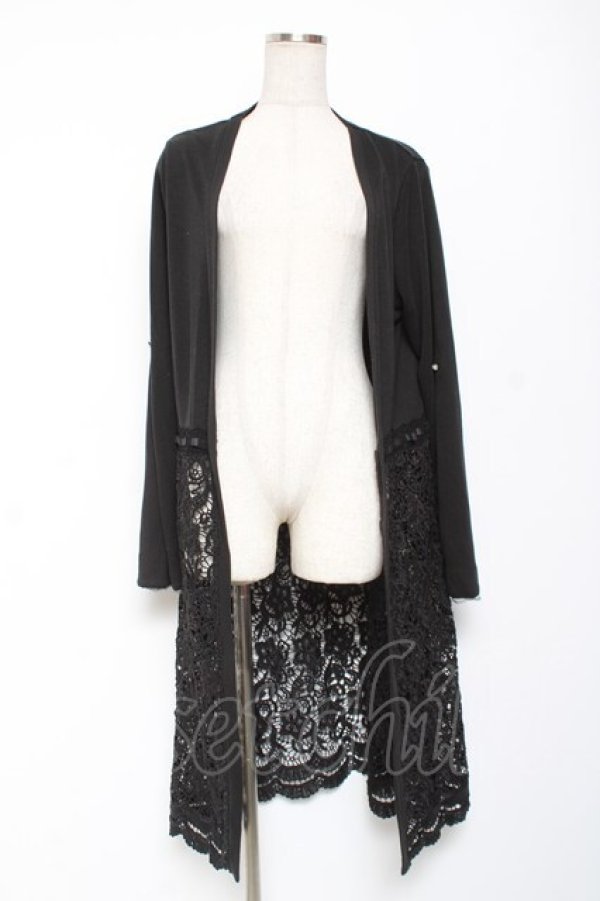 画像1: axes femme / レース切替UVカットカーデ M 黒 Y-26-01-09-109-AX-TO-SZ-ZY (1)