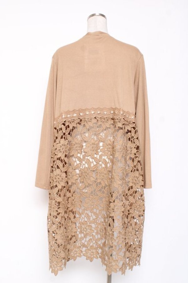 画像2: axes femme / バックレースＵＶカットカーデ F キャメル Y-26-01-09-111-AX-TO-SZ-ZY (2)