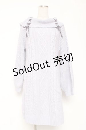 画像: axes femme / Ｗ編み上げニットチュニック F ラベンダー Y-26-01-09-112-AX-OP-SZ-ZY