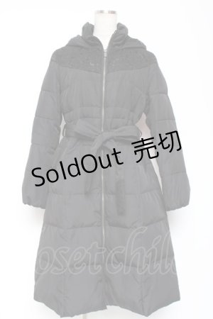 画像: axes femme / レース切替ロングダウンコート M 黒 Y-26-01-09-118-AX-CO-SZ-ZY