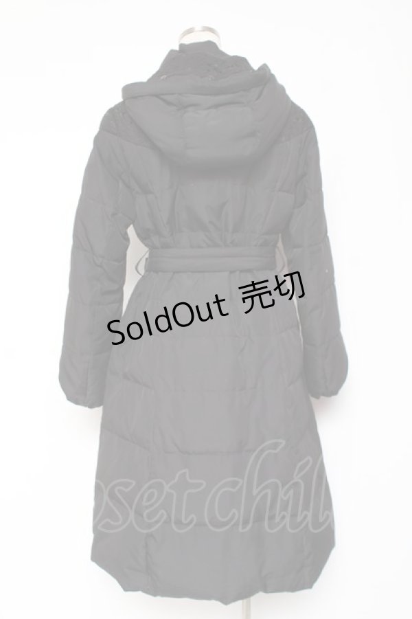 画像3: axes femme / レース切替ロングダウンコート M 黒 Y-26-01-09-118-AX-CO-SZ-ZY (3)