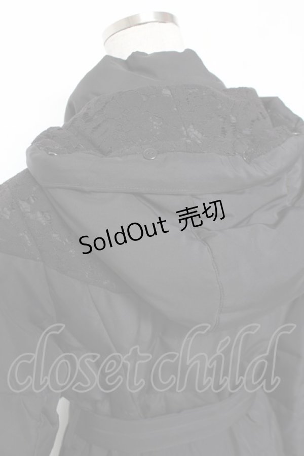 画像4: axes femme / レース切替ロングダウンコート M 黒 Y-26-01-09-118-AX-CO-SZ-ZY (4)