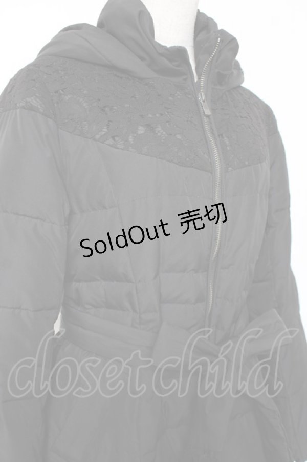 画像5: axes femme / レース切替ロングダウンコート M 黒 Y-26-01-09-118-AX-CO-SZ-ZY (5)