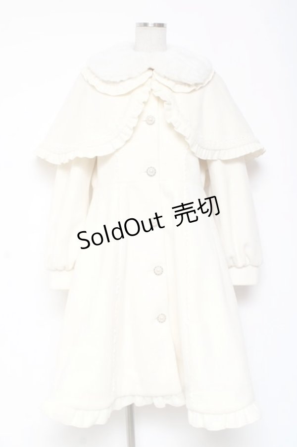 画像1: axes femme kawaii / ケープ付きロングコート M 生成り Y-26-01-09-120-AX-CO-SZ-ZY (1)