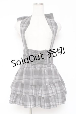 画像: Ank Rouge / ホルターネックティアードスカパン  黒チェック Y-26-01-09-122-CA-PA-SZ-ZY