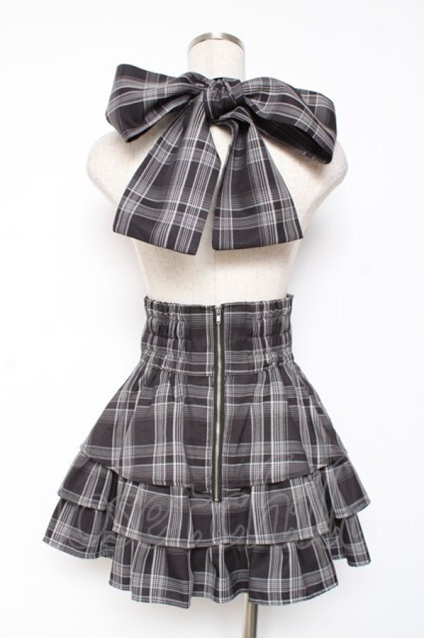 画像3: Ank Rouge / ホルターネックティアードスカパン  黒チェック Y-26-01-09-122-CA-PA-SZ-ZY (3)