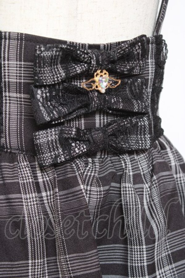 画像4: Ank Rouge / ホルターネックティアードスカパン  黒チェック Y-26-01-09-122-CA-PA-SZ-ZY (4)