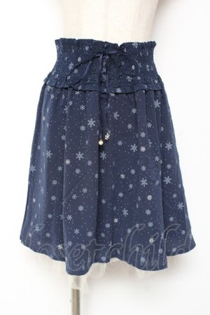 画像: axes femme POETIQUE / 結晶柄スカート  紺 Y-26-01-09-123-AX-SK-SZ-ZY