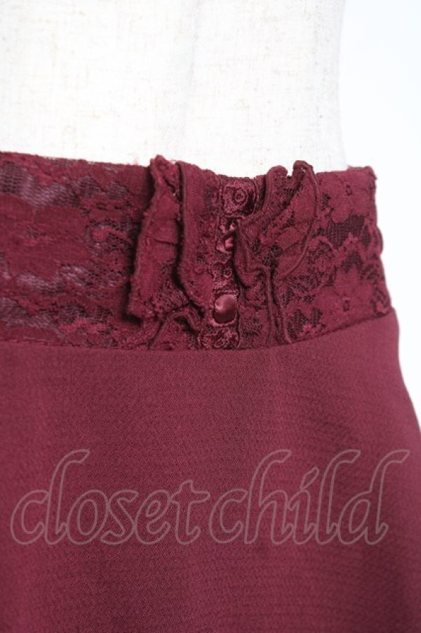 画像3: axes femme / スカラップレースフレアスカート  ワイン Y-26-01-09-126-AX-SK-SZ-ZY (3)