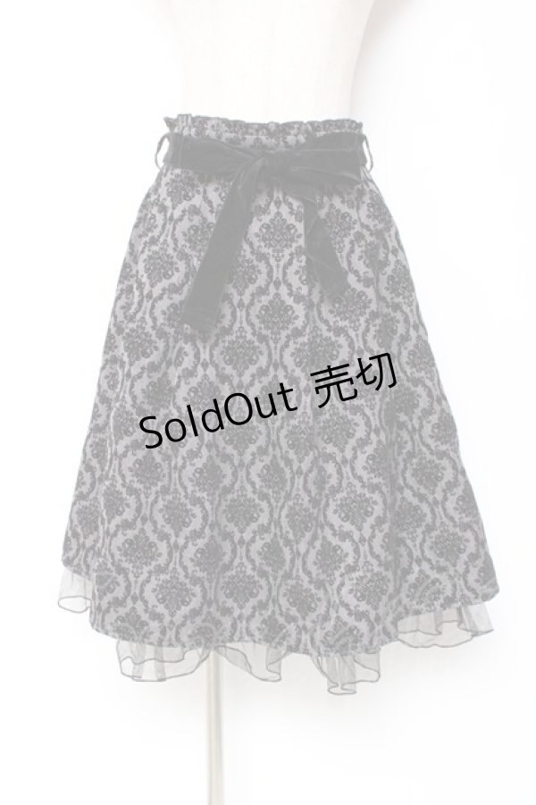 画像1: axes femme / 格子柄フロッキーptスカート M 黒 Y-26-01-09-128-AX-SK-SZ-ZS (1)