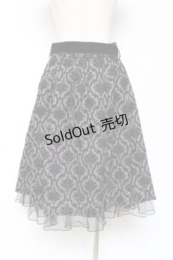 画像2: axes femme / 格子柄フロッキーptスカート M 黒 Y-26-01-09-128-AX-SK-SZ-ZS (2)