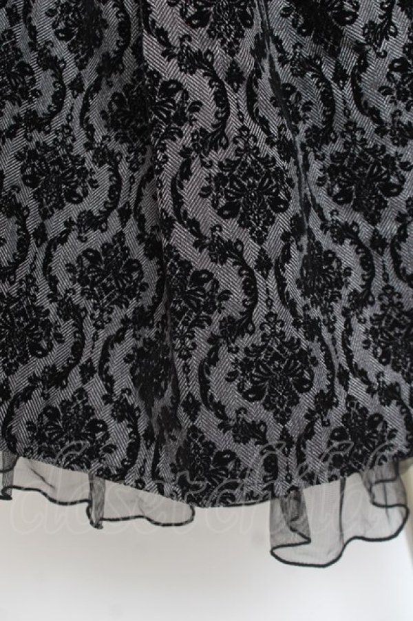 画像4: axes femme / 格子柄フロッキーptスカート M 黒 Y-26-01-09-128-AX-SK-SZ-ZY (4)