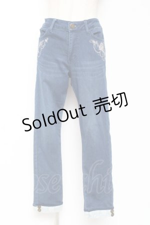 画像: axes femme / エッフェル塔刺繍デニムパンツ M ウォッシュ Y-26-01-09-129-AX-PA-SZ-ZY