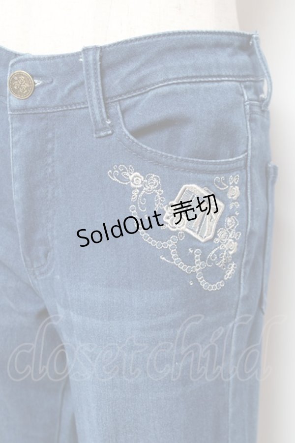 画像3: axes femme / エッフェル塔刺繍デニムパンツ M ウォッシュ Y-26-01-09-129-AX-PA-SZ-ZY (3)