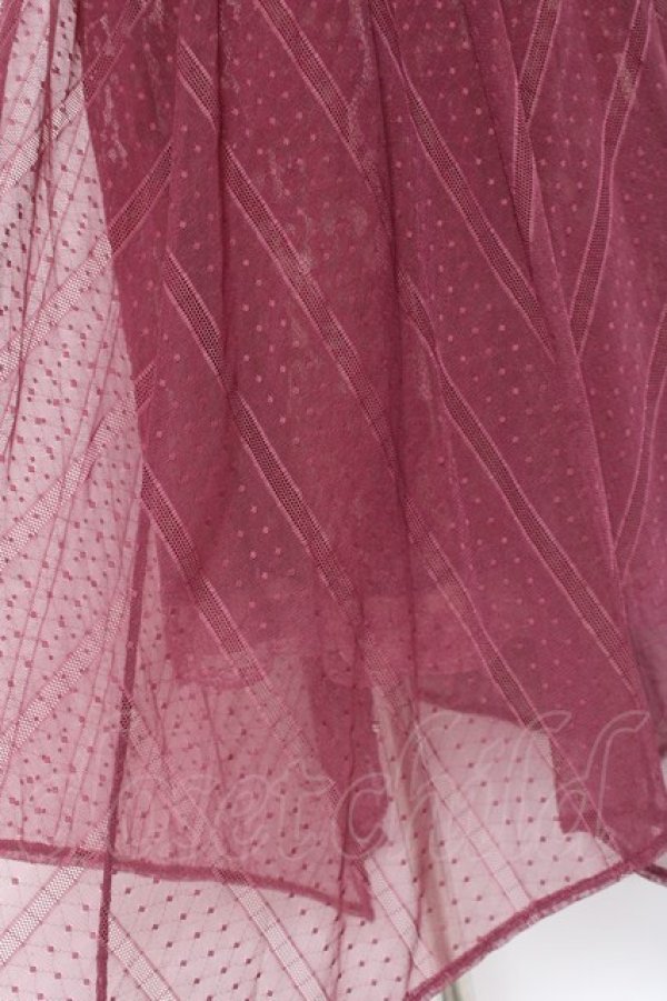 画像4: axes femme / チュール×レースイレヘムスカート M ワイン Y-26-01-09-130-AX-SK-SZ-ZY (4)