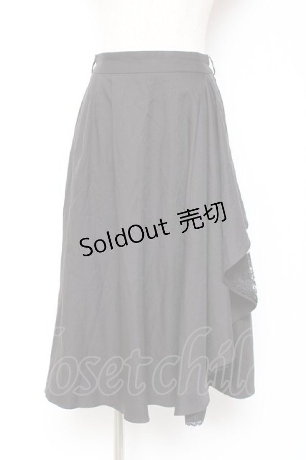 画像1: axes femme / レースフリルスカート M 黒 Y-26-01-09-131-AX-SK-SZ-ZY (1)