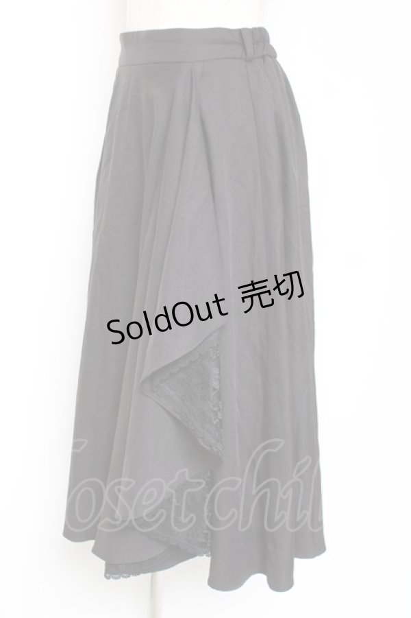 画像2: axes femme / レースフリルスカート M 黒 Y-26-01-09-131-AX-SK-SZ-ZY (2)