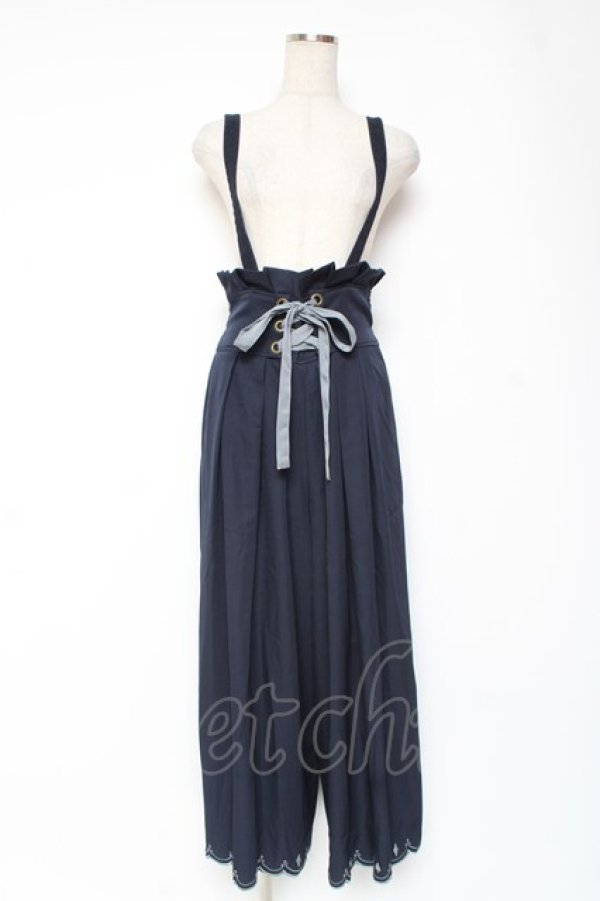 画像1: axes femme POETIQUE / トランプ刺繍サス付パンツ M 紺 Y-26-01-09-133-AX-PA-SZ-ZY (1)