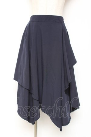 画像: axes femme / フリルイレヘムスカート M 紺 Y-26-01-09-134-AX-SK-SZ-ZY