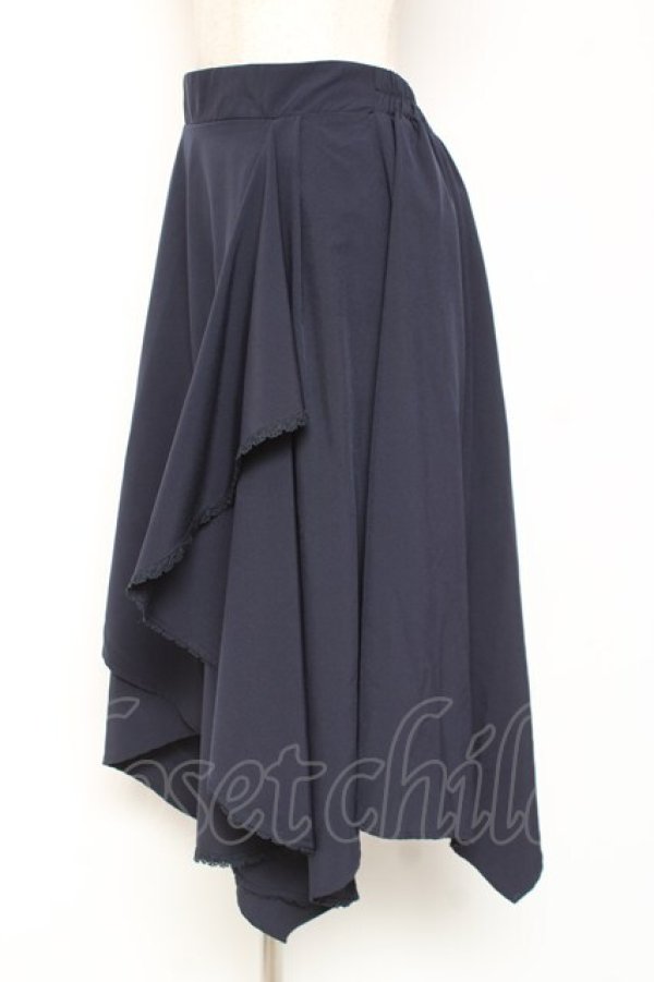 画像2: axes femme / フリルイレヘムスカート M 紺 Y-26-01-09-134-AX-SK-SZ-ZY (2)