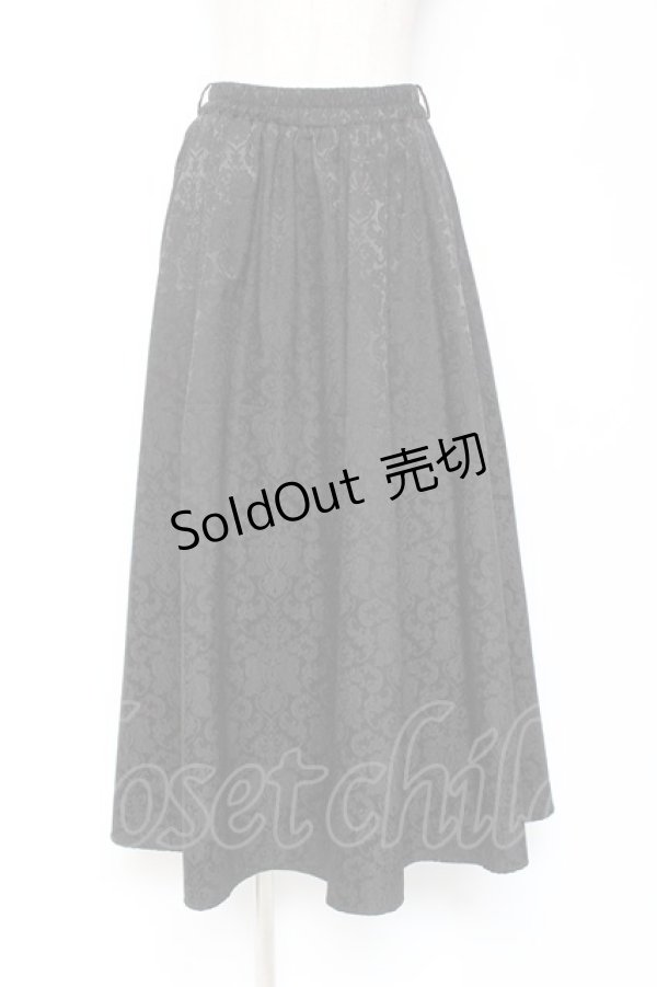 画像1: axes femme / オーナメントジャガードスカート M 黒 Y-26-01-09-136-AX-BL-SZ-ZY (1)