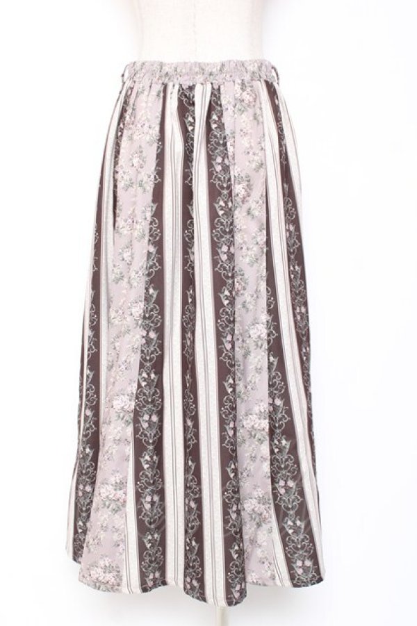 画像2: axes femme / オーナメント×花柄切替スカート M ピンク Y-26-01-09-137-AX-SK-SZ-ZY (2)