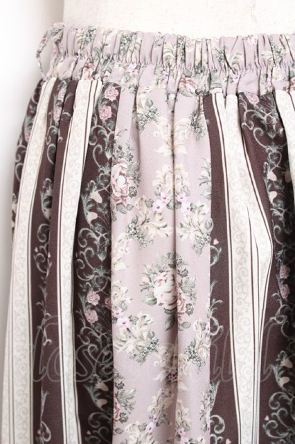 画像3: axes femme / オーナメント×花柄切替スカート M ピンク Y-26-01-09-137-AX-SK-SZ-ZY (3)