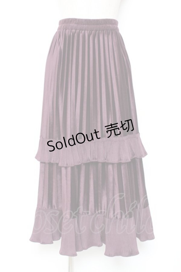 画像1: axes femme / フリルベロアスカート M 紫 Y-26-01-09-139-AX-SK-SZ-ZY (1)